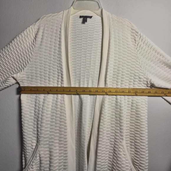 Eileen Fisher Textured Silk Blend Ivory Knit Costal Chic Open Cardigan MSRP $395 - Picture 12 of 13